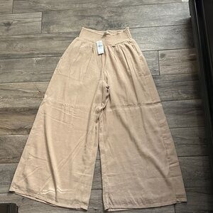 American Eagle Outfitters Beige Wide-Leg Pants